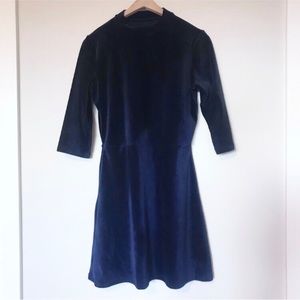 Navy Velvet 💙 Blue Dress 3/4 Sleeve Fall Winter